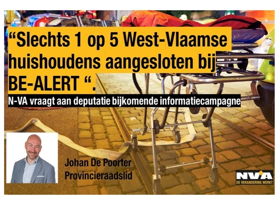 Nog te weinig West-Vlamingen aangesloten bij BE-Alert