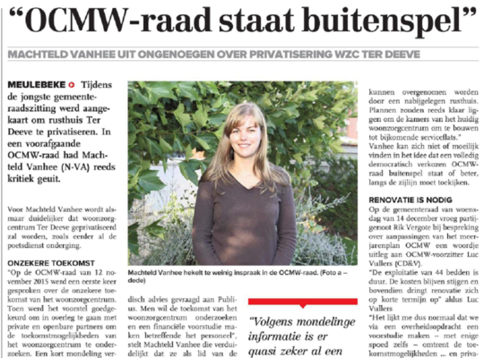 OCMW raad Buiten spel gezet OCMW raad Buiten spel gezet